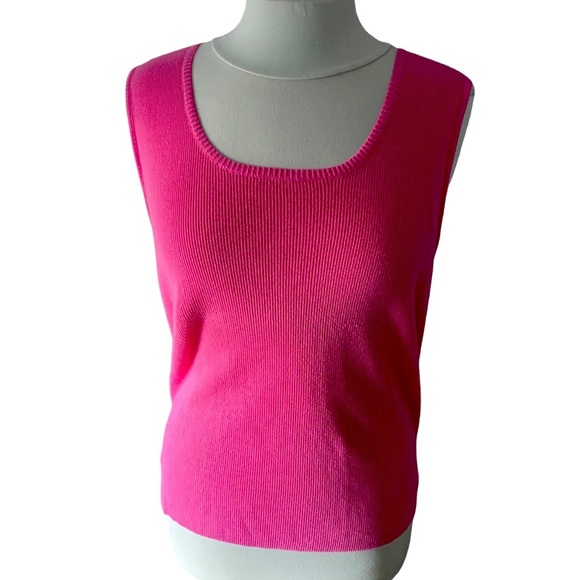 Talbots pink, mostly cotton soft sweater tank top. Size XL. Sleeveless. - Picture 1 of 9